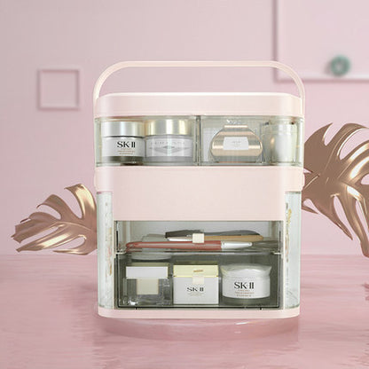 Makeup Organizer With LED Mirror for makeup and jewelry storage