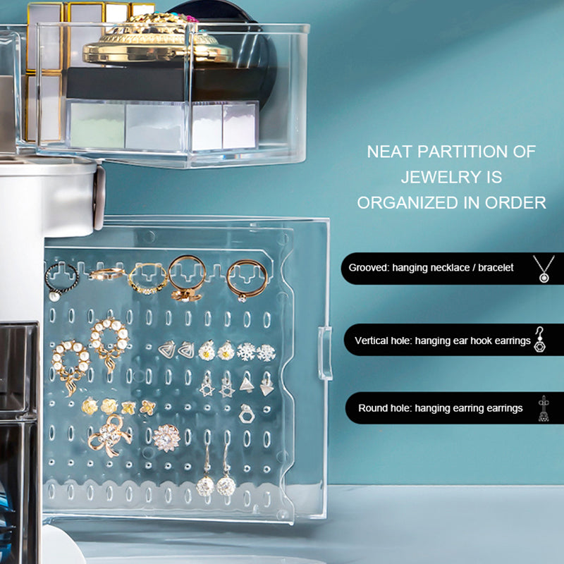 Makeup Organizer With LED Mirror for makeup and jewelry storage