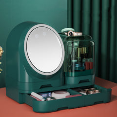 Dustproof Desktop Makeup Organizer With Mirror for beauty storage