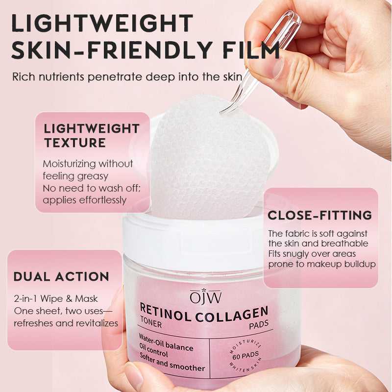OJW Retinol Collagen Toner Pads Retinol Collagen Toner Cotton - 9909 facial toner pads