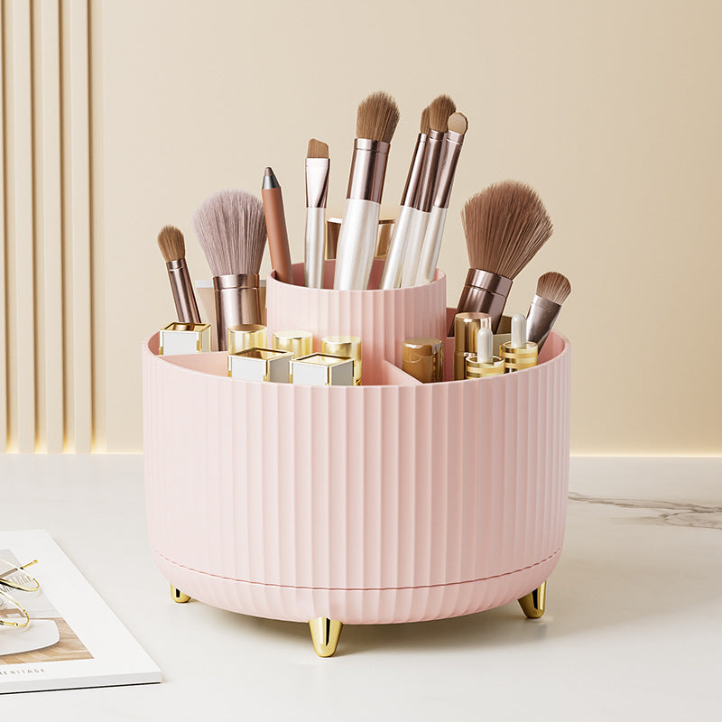 Desktop Swivel Makeup Brush Organizer for neat beauty tool storage