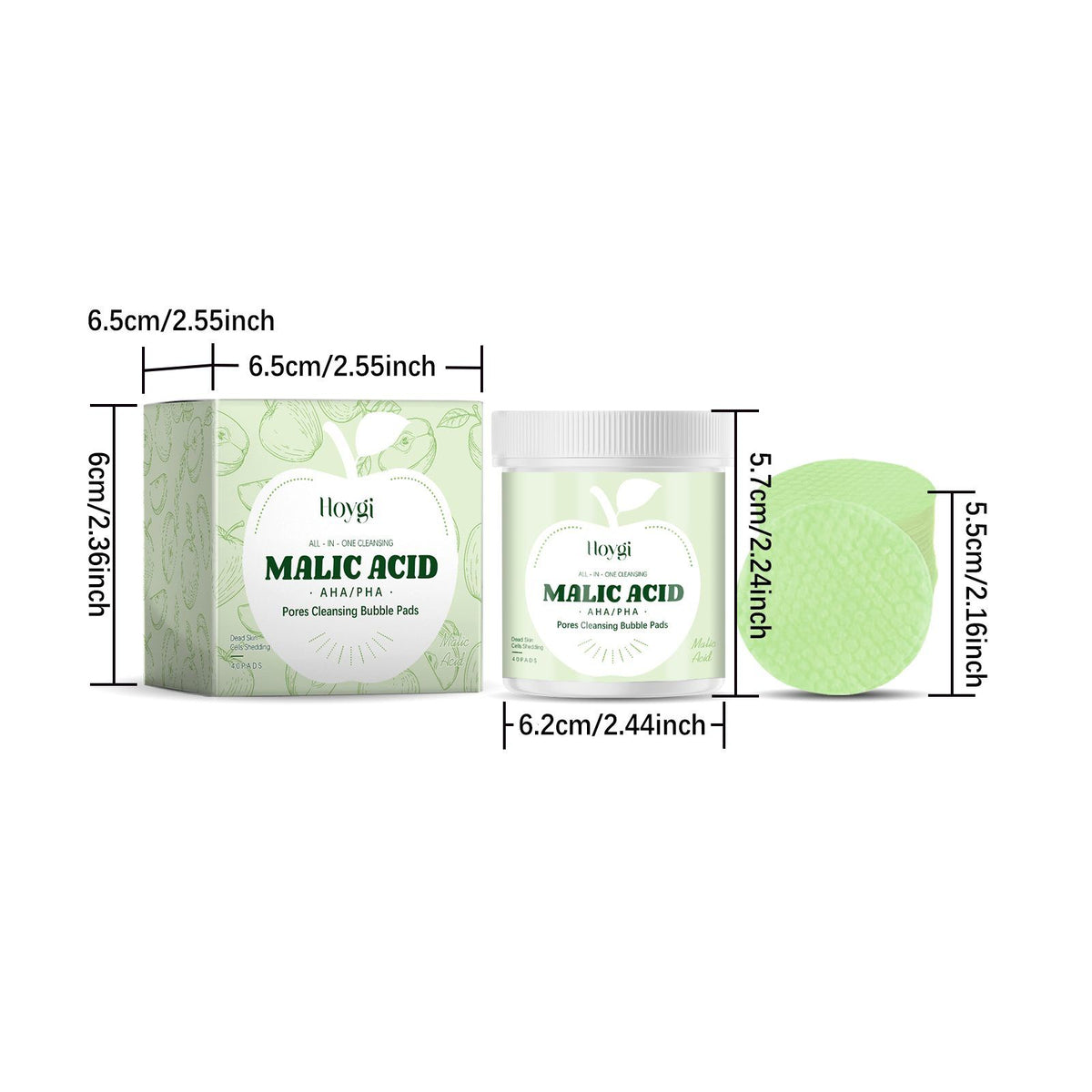 HOYGI Deep Cleansing Face Pads 40 Pads packaging