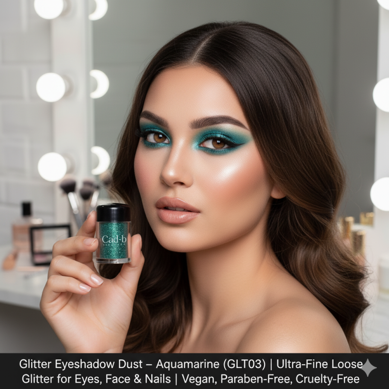 Aquamarine Glitter Eyeshadow GLT03 product packaging
